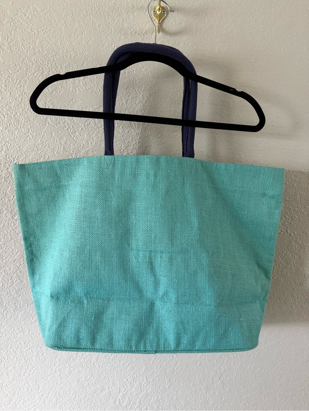 NWT Mud Pie Aqua Jute Large Summer Tote Bag Pink Sequin Starfish - Picture 3 of 9